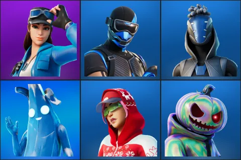 Cloud Striker, Fixer, Sultura, Polar Peely, Arctic Adeline, Chrome Punk
