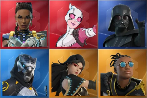 Shuri, Gwenpool, Darth Vader, Huntmaster Saber, Era, Malik