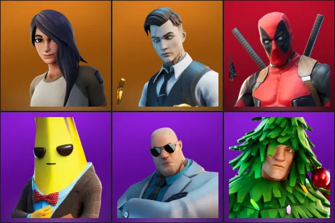 Gear Specialist Maya, Midas, Deadpool, Agent Peely, Brutus, Lt. Evergreen