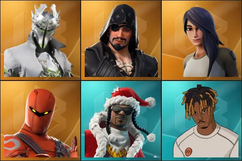 Rogue Spider Knight, Blackheart, Gear Specialist Maya, Hybrid, Santa Dogg, Slayer Juice WRLD