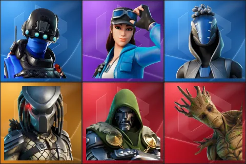Carbon Commando, Cloud Striker, Sultura, Predator, Doctor Doom, Groot