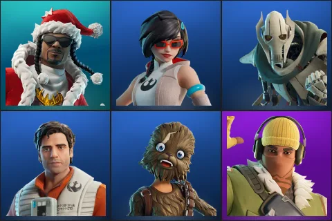 Santa Dogg, Apprentice Evie, General Grievous, Poe Dameron, Wookiee Team Leader, Recon Raptor