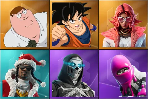 Peter Griffin, Son Goku, Valeria, Santa Dogg, Skull Commander, Teef