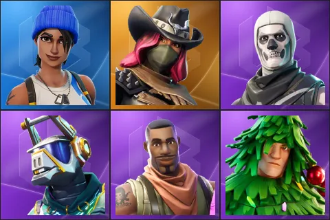 Blue Team Leader, Calamity, Skull Trooper, DJ Yonder, Giddy-up, Lt. Evergreen