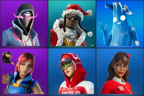 Xander, Santa Dogg, Polar Peely, Explorer Emilie, Arctic Adeline, Krisabelle