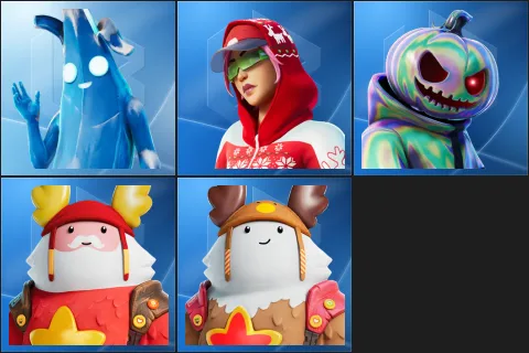 Polar Peely, Arctic Adeline, Chrome Punk, Guff Gringle, Sled Ready Guff