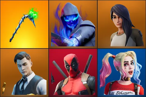 Merry Mint Axe, Fusion, Gear Specialist Maya, Midas, Deadpool, Harley Quinn