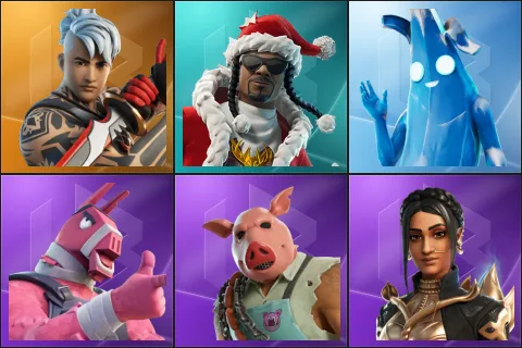Ronin, Santa Dogg, Polar Peely, Lt. John Llama, Pig the Butcher, Shanta