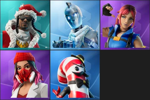 Santa Dogg, Glacial Dummy, Explorer Emilie, Yulejacket, Mr. Dappermint
