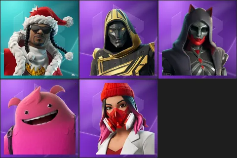 Santa Dogg, Blitz Knight, Felina, Yeddy, Yulejacket