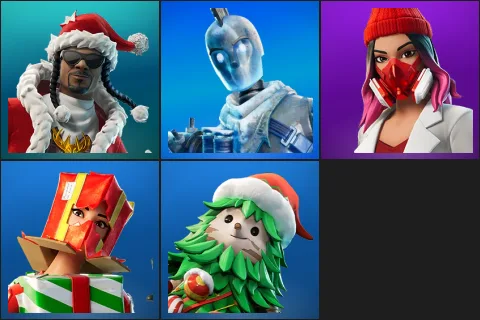 Santa Dogg, Glacial Dummy, Yulejacket, Holiday Boxy, Winterfest Bushranger
