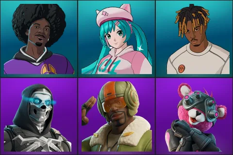 LBC '93 Dogg, Neko Hatsune Miku, Slayer Juice WRLD, Skull Commander, Aerial Assault Bomber, Cuddle Team Specialist