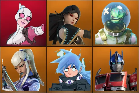 Gwenpool, Era, Leviathan, Mizuki, Nezumi, Optimus Prime