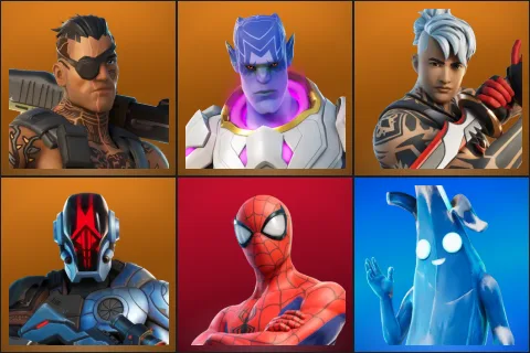 Joey, Kymera, Ronin, The Foundation, Spider-Man, Polar Peely