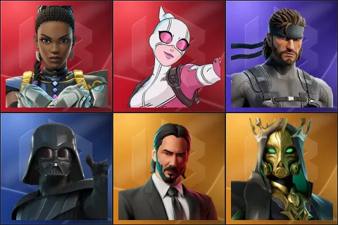 Shuri, Gwenpool, Solid Snake, Darth Vader, John Wick, Hades