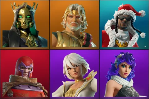 Hades, Zeus, Santa Dogg, Wastelander Magneto, Aphrodite, Artemis