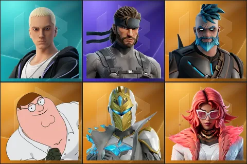Slim Shady, Solid Snake, Omegarok, Peter Griffin, Spectra Knight, Valeria