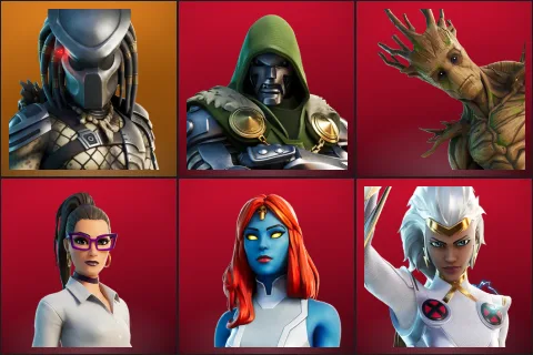 Predator, Doctor Doom, Groot, Jennifer Walters, Mystique, Storm