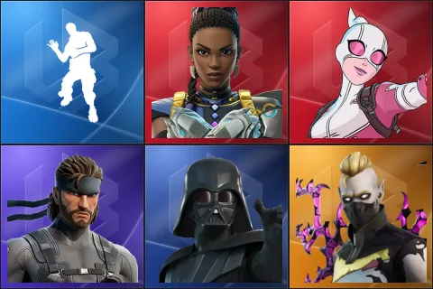 Laugh It Up, Shuri, Gwenpool, Solid Snake, Darth Vader, Driftwalker