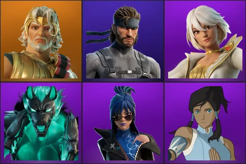 Zeus, Solid Snake, Aphrodite, Cerberus, Hope, Korra