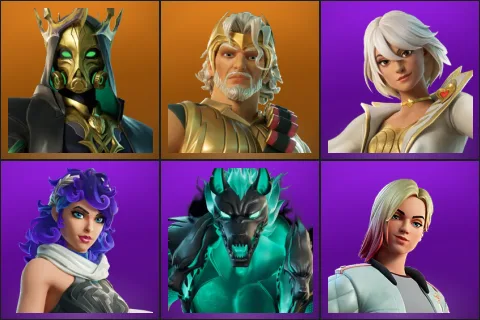 Hades, Zeus, Aphrodite, Artemis, Cerberus, Jackie