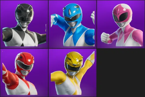 Black Ranger, Blue Ranger, Pink Ranger, Red Ranger, Yellow Ranger