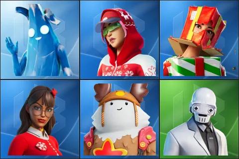 Polar Peely, Arctic Adeline, Holiday Boxy, Krisabelle, Sled Ready Guff, GHOST Enforcer
