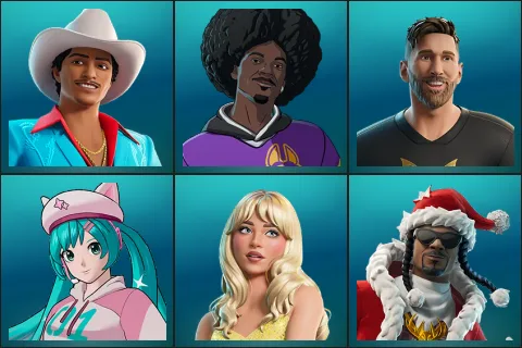 Die With A Smile Bruno, LBC '93 Dogg, Lionel Messi, Neko Hatsune Miku, Sabrina Carpenter, Santa Dogg