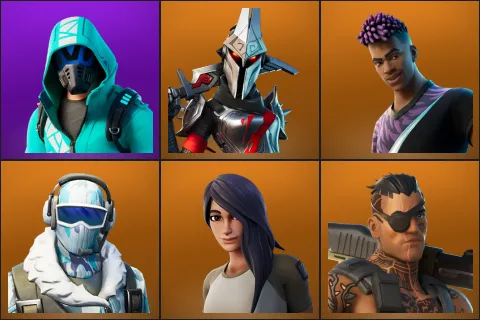 Surf Strider, Eternal Knight, Fade, Frostbite, Gear Specialist Maya, Joey