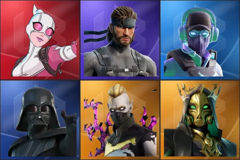 Gwenpool, Solid Snake, Breakpoint, Darth Vader, Driftwalker, Hades