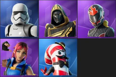 First Order Stormtrooper, Blitz Knight, Burnoff, Explorer Emilie, Mr. Dappermint