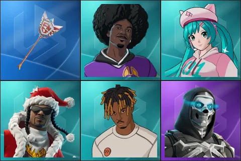 The Axe of Champions 2.0, LBC '93 Dogg, Neko Hatsune Miku, Santa Dogg, Slayer Juice WRLD, Skull Commander