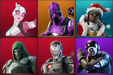 Gwenpool, Dark Vertex, Santa Dogg, Doom, War Machine, 8-Ball vs Scratch