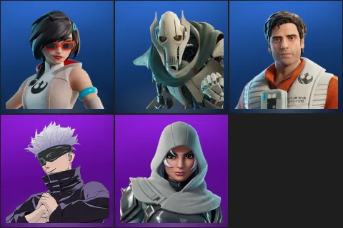 Apprentice Evie, General Grievous, Poe Dameron, Satoru Gojo, Vanguard Zadie