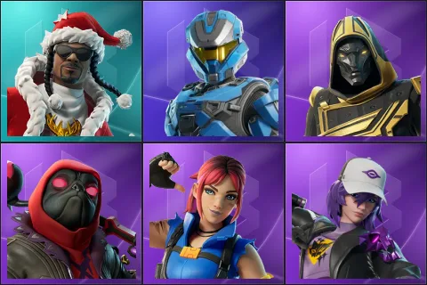 Santa Dogg, UNSC Spartan, Blitz Knight, Dark Doggo, Explorer Emilie, Peri