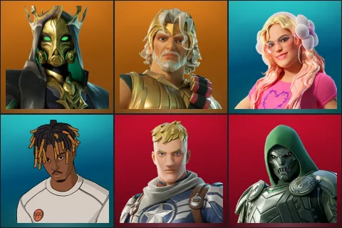 Hades, Zeus, Bichota Season Karol G, Slayer Juice WRLD, Captain Jones, Doom