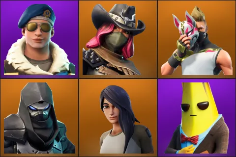 Royale Bomber, Calamity, Drift, Enforcer, Gear Specialist Maya, Agent Peely