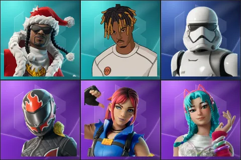 Santa Dogg, Slayer Juice WRLD, First Order Stormtrooper, Burnoff, Explorer Emilie, Katalina