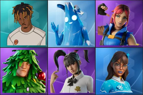 Slayer Juice WRLD, Polar Peely, Explorer Emilie, Lt. Evergreen, Yuki Yubari, Blizzabelle