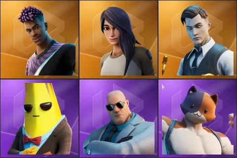 Fade, Gear Specialist Maya, Midas, Agent Peely, Brutus, Meowscles