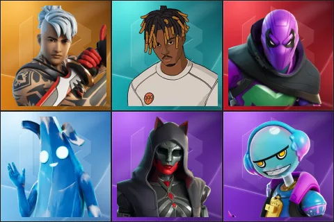 Ronin, Slayer Juice WRLD, Prowler, Polar Peely, Felina, Gumbo