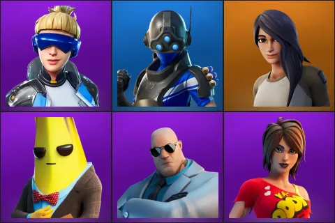 Neo Versa, Trilogy, Gear Specialist Maya, Agent Peely, Brutus, TNTina