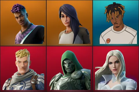 Fade, Gear Specialist Maya, Slayer Juice WRLD, Captain Jones, Doom, Emma Frost