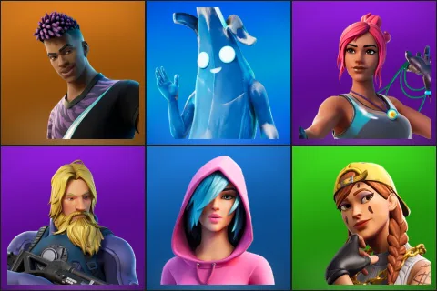 Fade, Polar Peely, Ocean, Scuba Jonesy, Iris, Aura