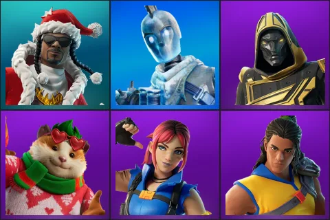 Santa Dogg, Glacial Dummy, Blitz Knight, Cheeks, Explorer Emilie, Trailblazer Tai