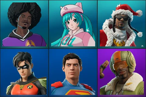 LBC '93 Dogg, Neko Hatsune Miku, Santa Dogg, Robin, Superman, Aerial Assault Bomber