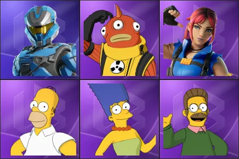 UNSC Spartan, Blinky Fishstick, Explorer Emilie, Homer Simpson, Marge Simpson, Ned Flanders