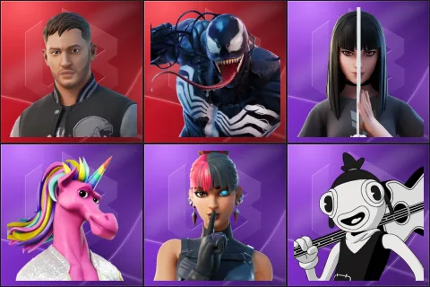 Eddie Brock, Venom, Charlotte, Fabio Sparklemane, Kor, Toona Fish