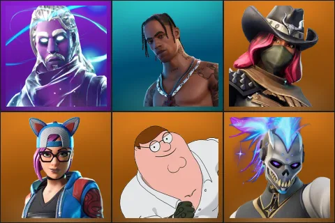 Galaxy, Travis Scott, Calamity, Lynx, Peter Griffin, Renzo the Destroyer