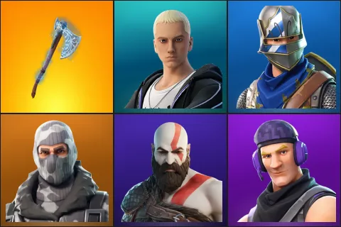 Leviathan Axe, Slim Shady, Blue Squire, Havoc, Kratos, Sub Commander